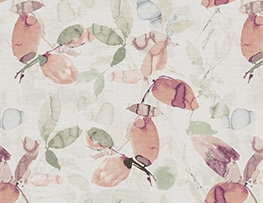 Tissu lin motif floral