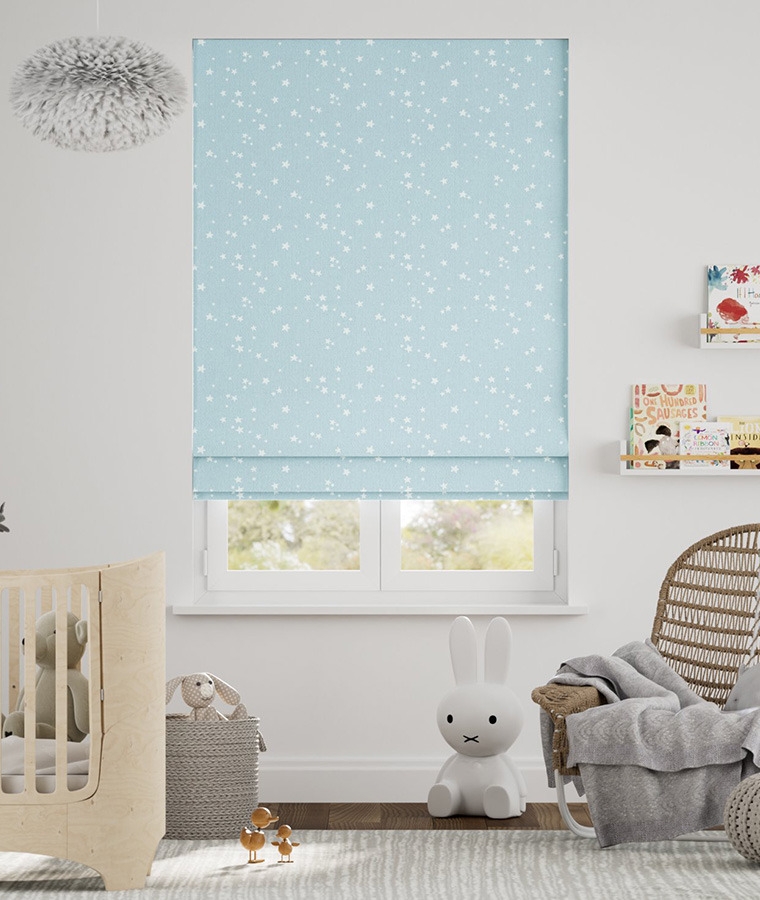 Store bateau motif chambre enfant constellation bleu reveur