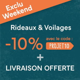 -10% sur les rideaux avec PROJET10 + livraison offerte